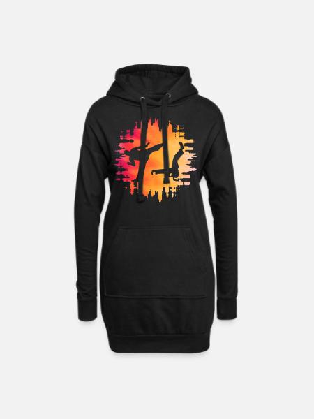 Capoeira - Hoodie-Kleid - Schwarz
