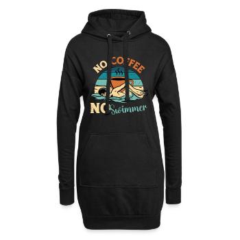 Swimmer No Coffee No Water Sports Coffee Lover - Hoodie-Kleid - Schwarz - Vorne