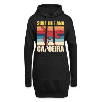 Soleil et Capoeira - Sweat-shirt à capuche long Femme - noir - Devant