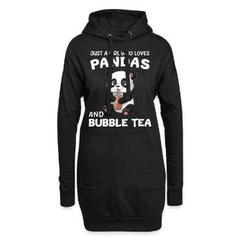 Panda Panda Ours Drôle - Sweat-shirt à capuche long Femme - noir - Devant