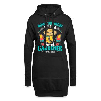 Gardener - Now you know what a great gardener look - Hoodie-Kleid - Schwarz - Vorne
