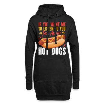 Hot Dog Adult If You Want Me To - Hoodie-Kleid - Schwarz - Vorne