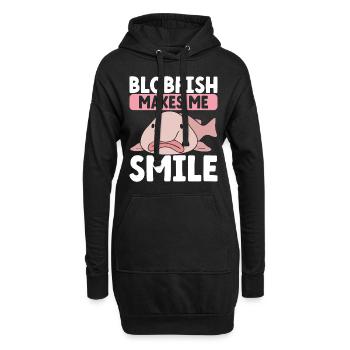 Süßer Blobfisch Hässlicher Fisch - Hoodie-Kleid - Schwarz - Vorne