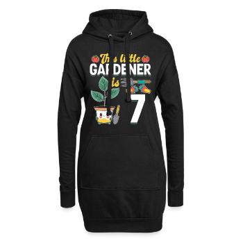 This little Gardener is 7 Years - Kids Gardener - Hoodie-Kleid - Schwarz - Vorne