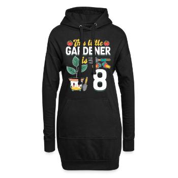 This little Gardener is 8 Years - Kids Gardener - Hoodie-Kleid - Schwarz - Vorne
