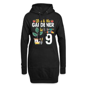 This little Gardener is 9 Years - Kids Gardener - Hoodie-Kleid - Schwarz - Vorne