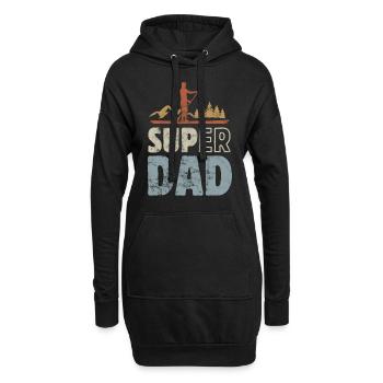 Super Dad - SUP Stand up paddling - Hoodie-Kleid - Schwarz - Vorne