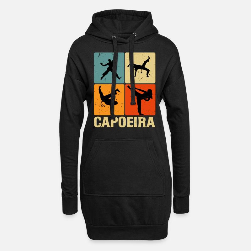Capoeira - Hoodie-Kleid - Schwarz