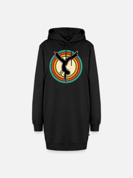 Capoeira - Hoodie-Kleid - Schwarz
