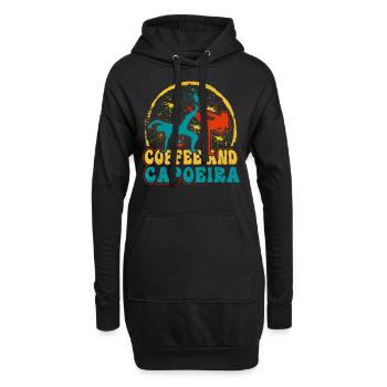 Café et Capoeira - Sweat-shirt à capuche long Femme - noir - Devant