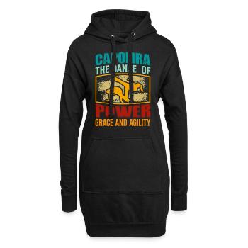 Capoeira, la danse de la puissance, de la grâce et de l’agilité - Sweat-shirt à capuche long Femme - noir - Devant