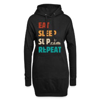 Eat Sleep SUP Repeat - Hoodie-Kleid - Schwarz - Vorne