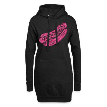 Hot Dog Adult Pink Diamonds - Hoodie-Kleid - Schwarz - Vorne