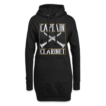 Klarinette Blasinstrument Klarinettenspieler - Hoodie-Kleid - Schwarz - Vorne