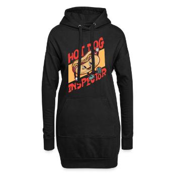 Hot Dog Adult Hot Dog Inspector - Hoodie-Kleid - Schwarz - Vorne