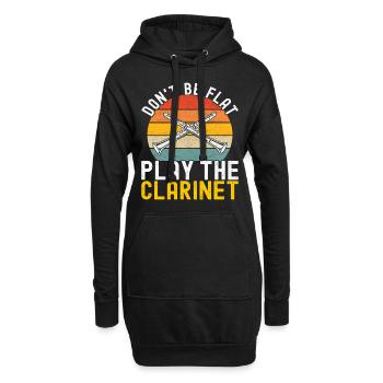 Clarinette Instrument à vent Clarinet - Sweat-shirt à capuche long Femme - noir - Devant