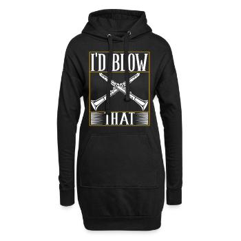 Klarinette Blasinstrument Klarinettenspieler - Hoodie-Kleid - Schwarz - Vorne