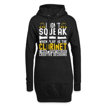 Klarinette Blasinstrument Klarinettenspieler - Hoodie-Kleid - Schwarz - Vorne