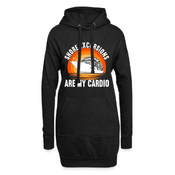 Kreuzfahrt Urlaub Kreuzfahrtschiff - Hoodie-Kleid - Schwarz - Vorne