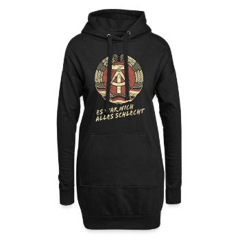 DDR Wappen, Es war nich alles schlecht, Ostalgie - Hoodie-Kleid - Schwarz - Vorne