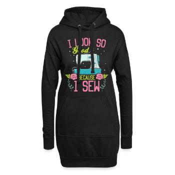 J’ai l’air si bien parce que je couds - Couturière Couture L - Sweat-shirt à capuche long Femme - noir - Devant