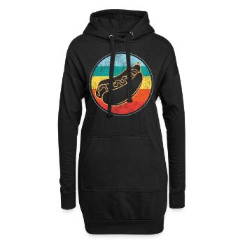 Hot Dog Adulte Vintage Rétro - Sweat-shirt à capuche long Femme - noir - Devant