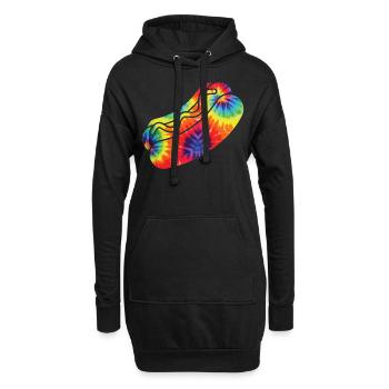 Hot Dog Adulte Tie Dye Années 90 Rétro - Sweat-shirt à capuche long Femme - noir - Devant