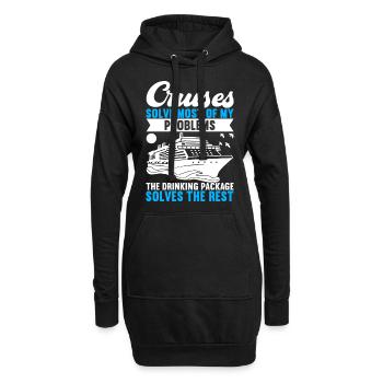 Croisière Vacances Bateau de croisière - Sweat-shirt à capuche long Femme - noir - Devant