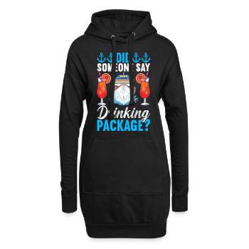 Kreuzfahrt Urlaub Kreuzfahrtschiff - Hoodie-Kleid - Schwarz - Vorne