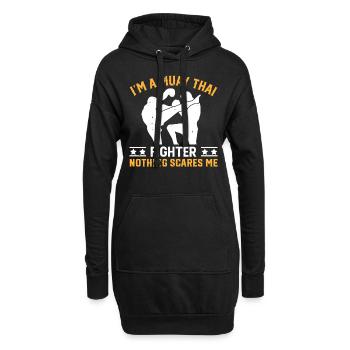 Muay Thai - Je suis un combattant de Muay Thai, rien ne fait peur - Sweat-shirt à capuche long Femme - noir - Devant