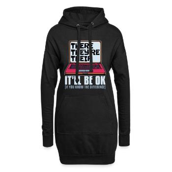 Book Editor There They're Their English Teacher - Hoodie-Kleid - Schwarz - Vorne