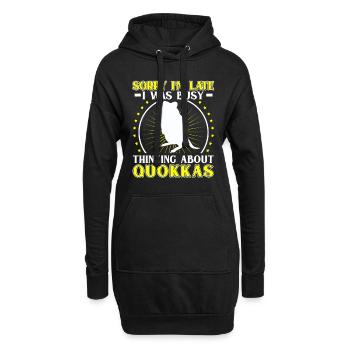 An Quokka gedacht Beuteltier Quokka - Hoodie-Kleid - Schwarz - Vorne