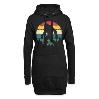 Retro Bigfoot - Hoodie-Kleid - Schwarz - Vorne