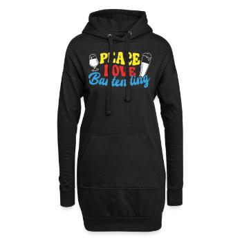 Bartender Mixologist Girl Peace - Hoodie-Kleid - Schwarz - Vorne