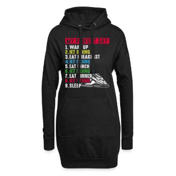 Jet Ski Lover Jet Ski Ma journée parfaite Plan de journée de jet ski - Sweat-shirt à capuche long Femme - noir - Devant