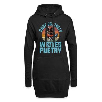 Un amateur de poésie écrit agressivement un amateur de livres rétro - Sweat-shirt à capuche long Femme - noir - Devant