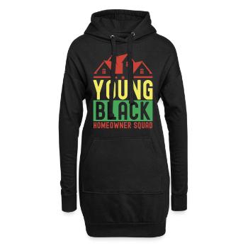 Hausbesitzer Einweihungsparty - Hoodie-Kleid - Schwarz - Vorne