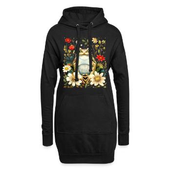 Grenouille florale Cottagecore esthétiquement mignonne - Sweat-shirt à capuche long Femme - noir - Devant