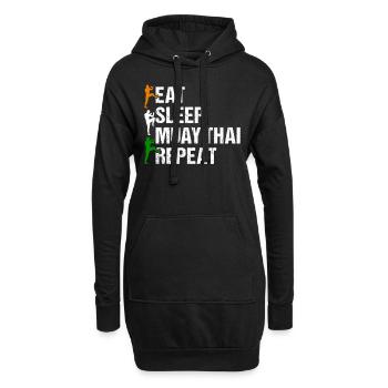Eat Sleep Muay Thai Repeat - Muay Thai Boxing Muay - Hoodie-Kleid - Schwarz - Vorne