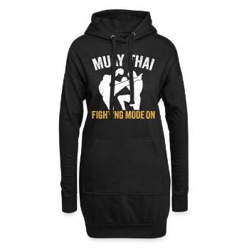 Mode de combat Muay Thai activé - Muay Thai Fighter Tha - Sweat-shirt à capuche long Femme - noir - Devant