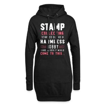 Stamp Collecting Started Out As A Stamp Lover - Hoodie-Kleid - Schwarz - Vorne