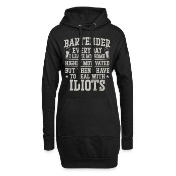 Bartender Mixologist Bartender - Hoodie-Kleid - Schwarz - Vorne