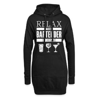 Barman Mixologue Relax Le - Sweat-shirt à capuche long Femme - noir - Devant