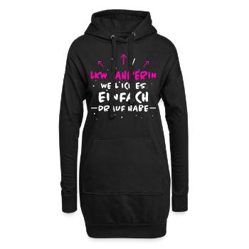 LKW Fahrerin Spruch Fun Lastwagenfahrerin Geschenk - Hoodie-Kleid - Schwarz - Vorne