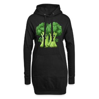 Brokkoli Pärchen - Hoodie-Kleid - Schwarz - Vorne