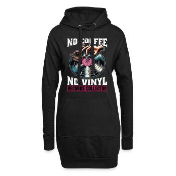 Disques vinyles No Coffee No Turntable Coffee Lover - Sweat-shirt à capuche long Femme - noir - Devant