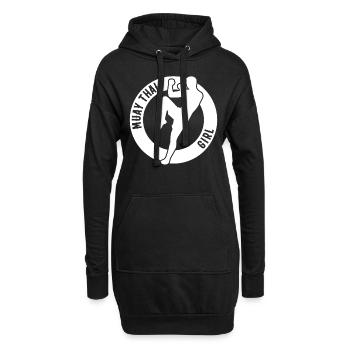 Fille de Muay Thai Combattante de Muay Thai - Sweat-shirt à capuche long Femme - noir - Devant