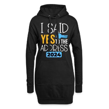 J’ai dit oui à l’adresse 2024 - Sweat-shirt à capuche long Femme - noir - Devant