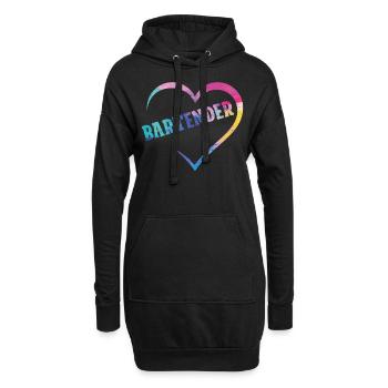 Bartender Mixologist Heart - Hoodie-Kleid - Schwarz - Vorne
