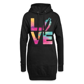 Bartender Mixologist Watercolor - Hoodie-Kleid - Schwarz - Vorne